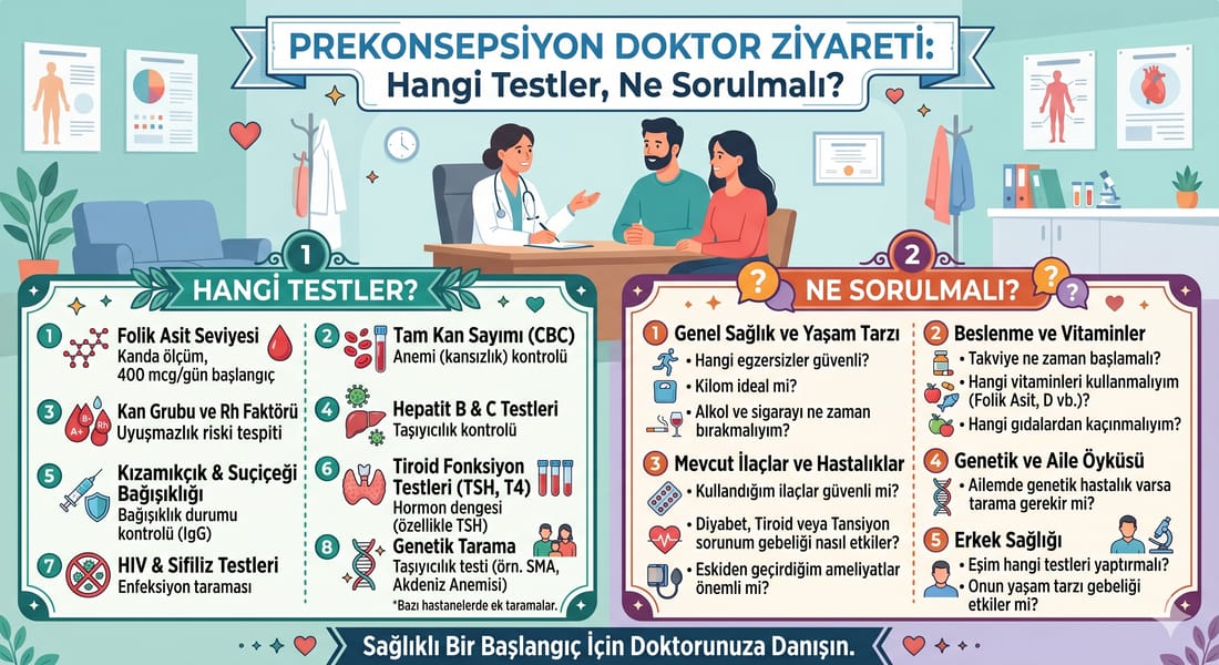 Preconception Doktor Ziyareti: Hangi Testler, Ne Sorulmalı?